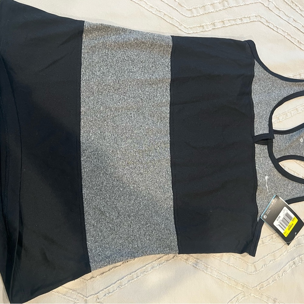 Nike Black and Gray Colorblock Tank Top